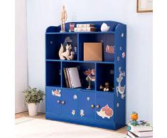 Emall Life libreria e scaffali per Bambini, visualizzazione di Libri Giocattoli organizzatore scaffale per Ragazzi e Ragazze (Blu)