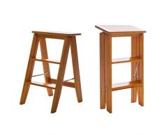 TTWUJIN Scaletta portatile pieghevole Sgabello a gradini Seggiolone Scala in legno Scala a mensola Scala a libro Scala a libro in legno di pino Salita a doppio uso Pieghevole Allargata Sicurezza Port