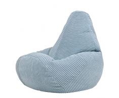 icon Kids Dalton Pouf Poltrona Sacco in Cordone, Blu, 69cm x 59cm, Pouf Poltrona Sacco in Cordoncino Jumbo Adatto a Ragazzi e Regazze, Legero e Portatile Pouf Poltrona Sacco per Zone Giorno