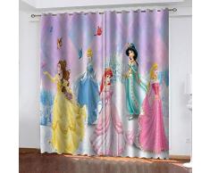 JNWVU Tende Oscurante Opaca Termica Isolante con Occhielli Fata Principessa Moderne Decorativi per Soggiorno Camera da Letto Cameretta Bimbo Tenda Finestra Balcone Casa 150X166Cm