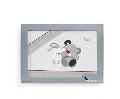 Interbaby 04033 Set Di 3 Lenzuola In Cotone Per Mini Culla - Modello: Amigos In Bianco E Grigio - 450 g