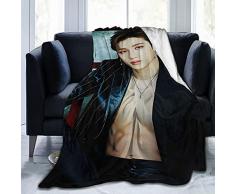 N A Stray Kids Bangchan Coperta in pile morbida e confortevole per divano, letto, ufficio, ginocchiere, letto, campeggio, spiaggia, coperta 203,2 x 152,4 cm