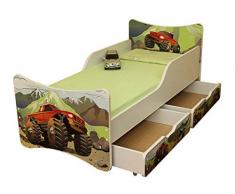 Best For Kids Letto per Bambini 90x180 con Due cassetti 30 Disegni + Gratis