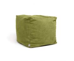 Arketicom Soft Cube Pouf Sacco Poggiapiedi Morbido Quadrato Sfoderabile Puff da Salotto 42x42 Verde Lime