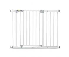 Hauck Open N Stop Cancelletto di Sicurezza 96 - 101 cm, con Estensione di 21 cm Inclusa, a Pressione, Compatibile con Estensioni Separate e Adattatore Y per Ringhiere, Metallo, Bianco