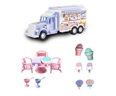 remote.S Set di Giocattoli educativi Play House Go-Cart Ice-Cream Lecca-Lecca Popsicle Popsicle Sedia Tavolo Cucchiaio per i Bambini