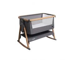Tutti Bambini CoZee® Air - Culla a dondolo con finestra traspirante, borsa da viaggio e facile da piegare (quercia e carbone)