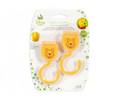 Lulabi Disney Winnie Confezione 2 Appendini in ABS per Asta Armadio, Giallo