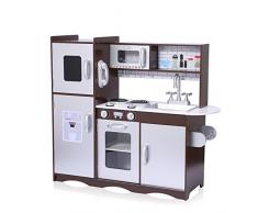 Baby Vivo Cucina Giocattolo per Bambini Gioco in Legno Giocare Educazione Tavola Fornello Divertimento - Toni in Marrone
