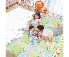 HONLONE Tappeto pieghevole bambini, Giochi Neonato Gioco e Divertimento con tanti Colori (180 x 120 cm, zoo)