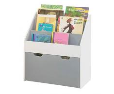 SoBuy Libreria montessoriana per bambini Scaffale portagiochi Portariviste L63*P30*A70 cm KMB17-HG