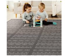 Tappeto Puzzle 150 x 150 cm Sweety Fox - Tappeto Puzzle - Tappeto Neonato Gattonamento (50 x 50 x 1 cm) - Tappetino Bimbi per Pavimento Impermeabile con 9 Piastrelle in Schiuma EVA - (Grigio)