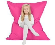 Italpouf Pouf Sacco Cuscino XL, Per interni ed Esterni , Pouf per adulti e bambini , Pouf in Poliestere Imbottito , Sfoderabile , Rivestimento Lavabile , Impermeabile , Rosa