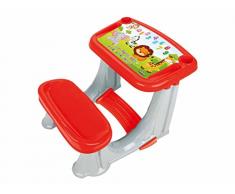 Banco Scuola Bambini 2 Anni Con Sedia Tavolo Scrivania Gioco Studio per Bambini con Scomparti Portapenne e Sgabello Struttura Plastica Dura Multicolore Giocattolo Educativo Dimensione 62x78x50cm