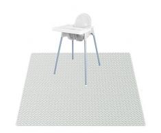 Vicloon Tappetino Seggiolone Bambini, 135X135cm Splash Mat, Tappeti Gioco per Bambini Splat Mat Portatile, Tappeto Antispruzzo Lavabile Impermeabile per Protezione del Pavimento, Tappetino da Picnic