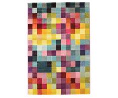 RugVista, Torrent, Fatto a macchina, Tappeto, Moderno, Pelo alto, 140 x 200 cm, Rettangolare, Oeko-Tex Standard 100, Polypropylene, Corridoio, camera da letto, cucina, soggiorno, Viola / rosa