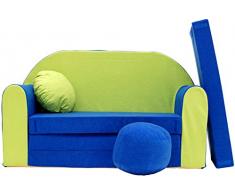 Divano letto con pouf poggiapiedi e cuscino per bambini (N)