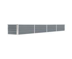 vidaXL Letto di Coltura Rialzato Vaso Portafiori Piante Giardino Giardinaggio Robusto Ampio Fioriera 320x40x45 cm in Acciaio Zincato Grigio