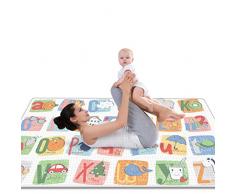 Tappeto Gioco Bambini, Tappeto Pieghevole Bambini, Tappeto Neonato Atossico, Extra Large, Impermeabile, Reversibile, Bordi Rinforzati, Antiscivolo, Adatto per Uso Interno ed Esterno (180 x 200 x 1 cm)