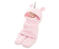 Coperta universale per ovetto, Unicorno passeggino o lettino, unisex bambino disegno pigiama tuta da ragazzo cotone ragazza pigiami pigiama per Primavera & Inverno colore a scelta Rosa(25.6 x 29.5)
