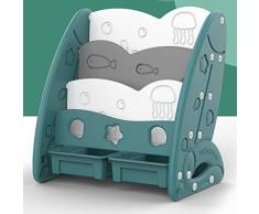 ZhaoXH Libreria per Bambini, libreria di plastica Deluxe, Bookshelf di plastica Deluxe, 3 Strati Libreria Piccola con 2 bidoni del Giocattolo Bins Bins, Bedroom Student Storage Scaffale per la Scuola