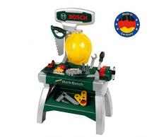 Theo Klein 8612 Banco da lavoro Junior 2+ Bosch | Incl. casco, morsa da banco, attrezzi, stecche, chiodi, viti e dadi | Giocattoli per bambini dai 2 anni in su