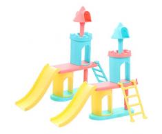ibasenice 2 Pz in Miniatura Scivolo Giocattolo Risorse per Lapprendimento Parco Giochi Ingegneria Stelo Set Casa delle Bambole Castello Giocattolo Parco Divertimenti Scivolo Giocattolo