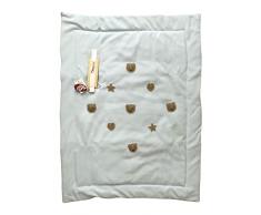 MARYPLAID - Trapuntino carrozzina in pile “TEDDY CROCHET” cm. 66x86 col. L235 Cielo