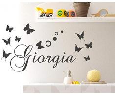 Adesivi Murali Nome personalizzato bambini farfalle e cerchi pois Adesivo Murale cameretta Wall Stickers Personalizzato Decorazione Cameretta Bambina bambino con nome stickerdesign