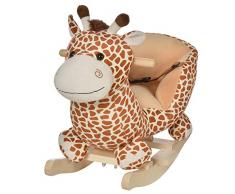 HOMCOM Cavallo a Dondolo in Legno Giraffa per i Bambini 60 x 33 x 45cm