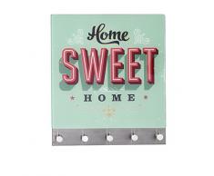 Wenko 50401100 Attaccapanni, Magnetico, 5 Ganci, Vetro temperato, Multicolore