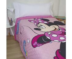 10XDIEZ Copriletto estivo stampato per bambini - Copriletto singolo leggero (letto da 90 cm - Minnie)