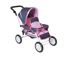 Knorrtoys.com 16662- Passeggino doppio Big Twin per bambole , colore: Blu oceano con pois rosa