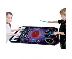 Pad musicale elettronico per bambini educazione precoce tamburo jazz elettronico pianoforte musica coperta bambino strumento set giocattoli musicali regalo per principianti pieghevole tamburo pad