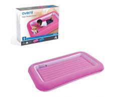 Avenli, Letto singolo floccato per bambini, ragazza, Avenli 85490 - Materassino gonfiabile per bambini, misura singola, colore: rosa, 152 x 89 x 17,5 cm, 85490, rosa, Singolo