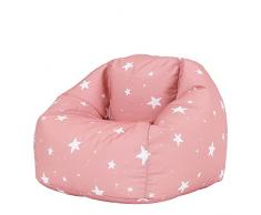 icon Starry Kids Pouf Poltrona Sacco, Rosa, 53cm x 50cm, Adatto a Ragazzi e Ragazze, Leggero e Portatile Pouf Poltrona Sacco per Tutti Gli Spazi con Riempimento Incluso