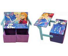 Disney Ice Queen 3 in 1 mobili per Bambini, banco o scrivania con scatole di stoccaggio
