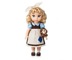 Disney Bambola di Cenerentola della collezione Animator Store, 39 cm/15, con capelli realistici applicati, outfit, scarpe e peluche di Tobia di raso, bambola di principessa da collezione, età 3+