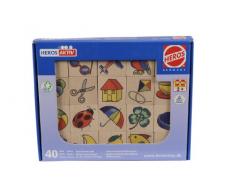 HEROS 100072402 - Gioco Memory con tasselli in legno [importato dalla Germania]