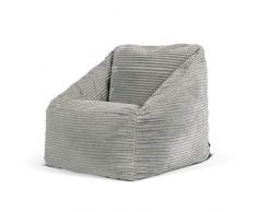 icon Morgan Kids Poltrona a Sacco in Cordone, Grigio, 55cm x 44cm, Pouf Poltrona Sacco in Cordoncino Jumbo Adatto a Ragazzi e Regazze, Legero e Portatile Pouf Poltrona Sacco per Zone Giorno