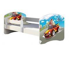 Letto per bambino Cameretta per bambino con materasso Cassetto ACMA II (03 Macchina sportiva, 160x80)