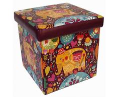 Biscottini Pouf contenitore 32x32x32cm | Scatola porta giochi bambini | Portagiochi bambini contenitori con coperchio | Pouf contenitore giochi