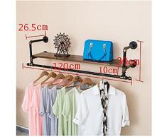 Negozio di Abbigliamento espositore Parete Combinazione Tubo Gancio per Bambini Abbigliamento Donna Negozio di Abbigliamento scaffali Retro Negozio scaffale mensola a Muro Appendiabiti