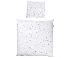 Roba Biancheria Da Letto Per Culla 2 Pezzi, Set Culla Sternenzauber Grau, Biancheria Da Letto Per Bambini 80X80Cm, 100% Cotone - 220 g