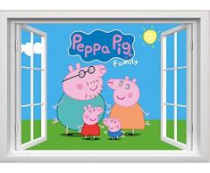 infans Peppa Pig Wall Stickers murali Peppa Pig Famiglia Peppa Pig Camera da Letto per Bambini Adesivi murali