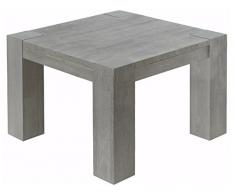 Domus Scandinavia Minnie Tavolino Basso, Legno Massiccio, Grau Gebürstet, 70 x 70 x 40 cm