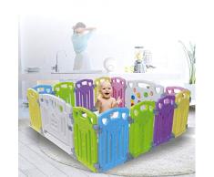 Box per bambini Centro di attività per bambini Parco giochi Sicurezza Cortile interno Interno Nuova penna12+2 pannelli (155X155X60CM)