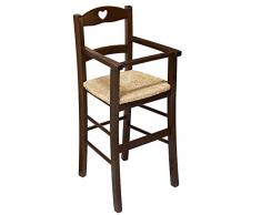 Sedia sgabello seggiolone sediolone bimbo legno massello paglia ristorante F2060