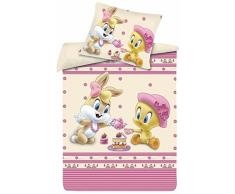 KiGaTex - Biancheria da letto per bambini, 100% cotone, federa 40 x 60 cm e copripiumino 100 x 135 cm, con zip, motivo: Disney III