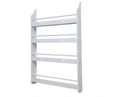 Scaffale per bambini Creativo scaffali mensola per Bambini sospesa a Parete libreria a Muro Semplice portariviste (Color : Bianca, Size : 129x19x18cm)